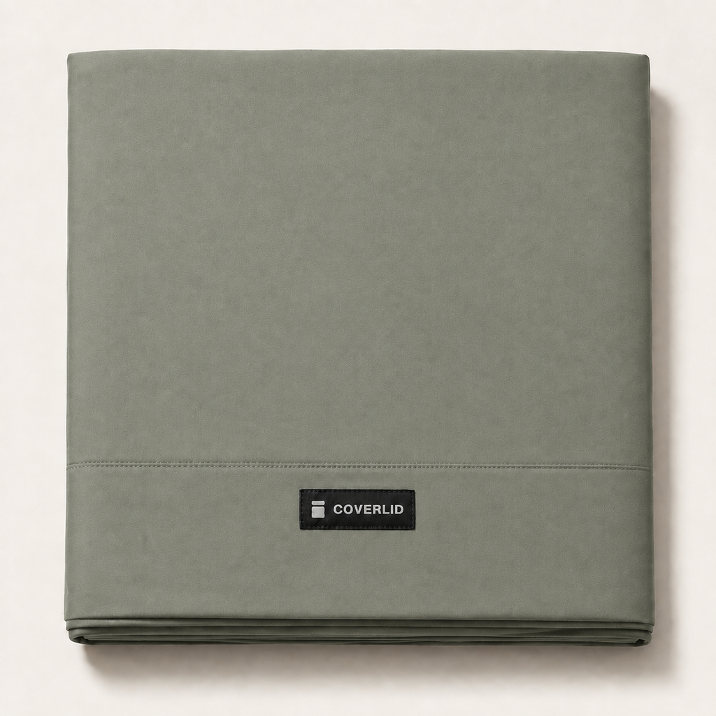 Dusk Sheet Set Full in Thyme, detail view