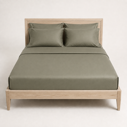 Dusk Sheet Set Full in Thyme, made view