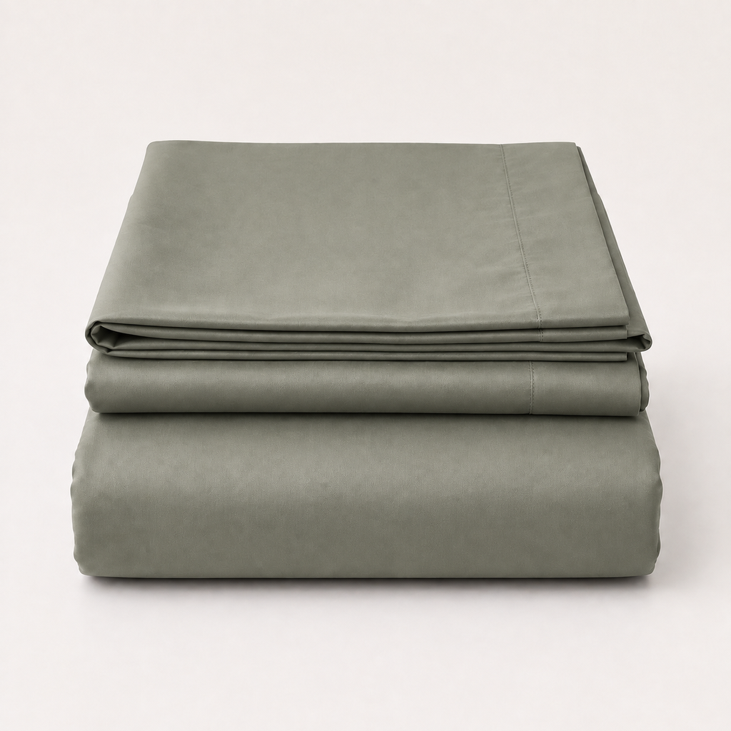 Dusk Sheet Set King in Thyme, stack view