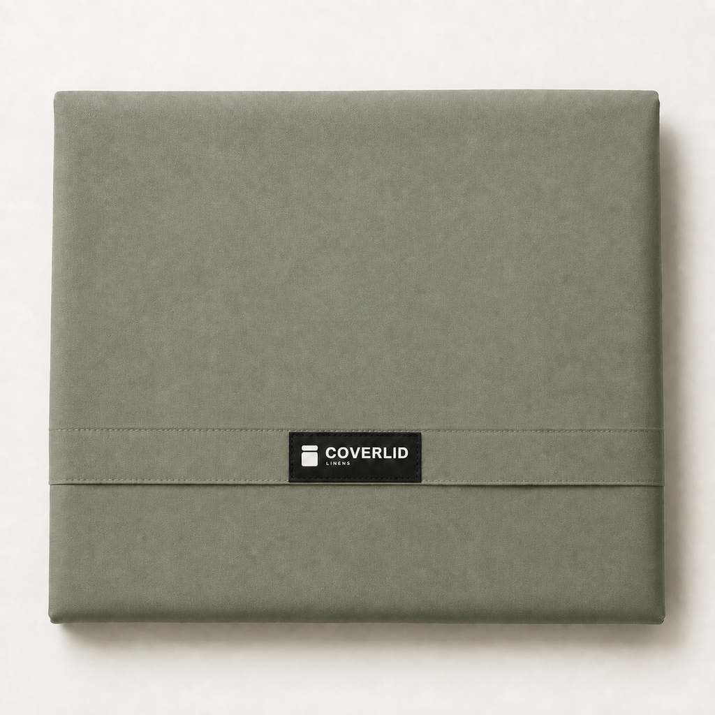 Dusk Sheet Set Queen in Thyme, detail view