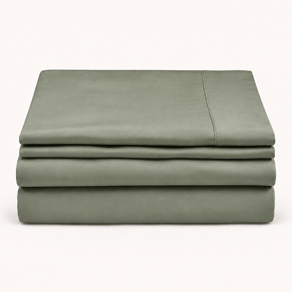 Dusk Sheet Set Queen in Thyme, stack view