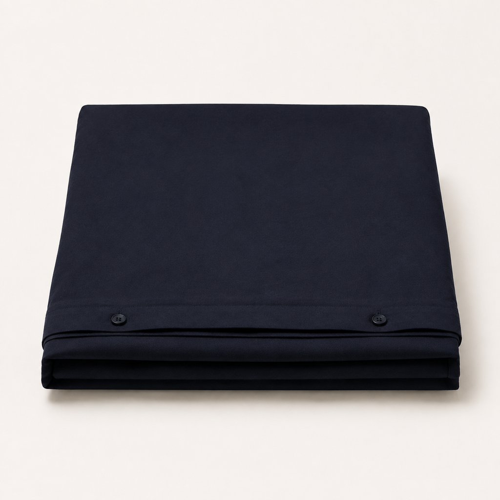 Field Duvet Cover Full/Queen in Ink, stack view