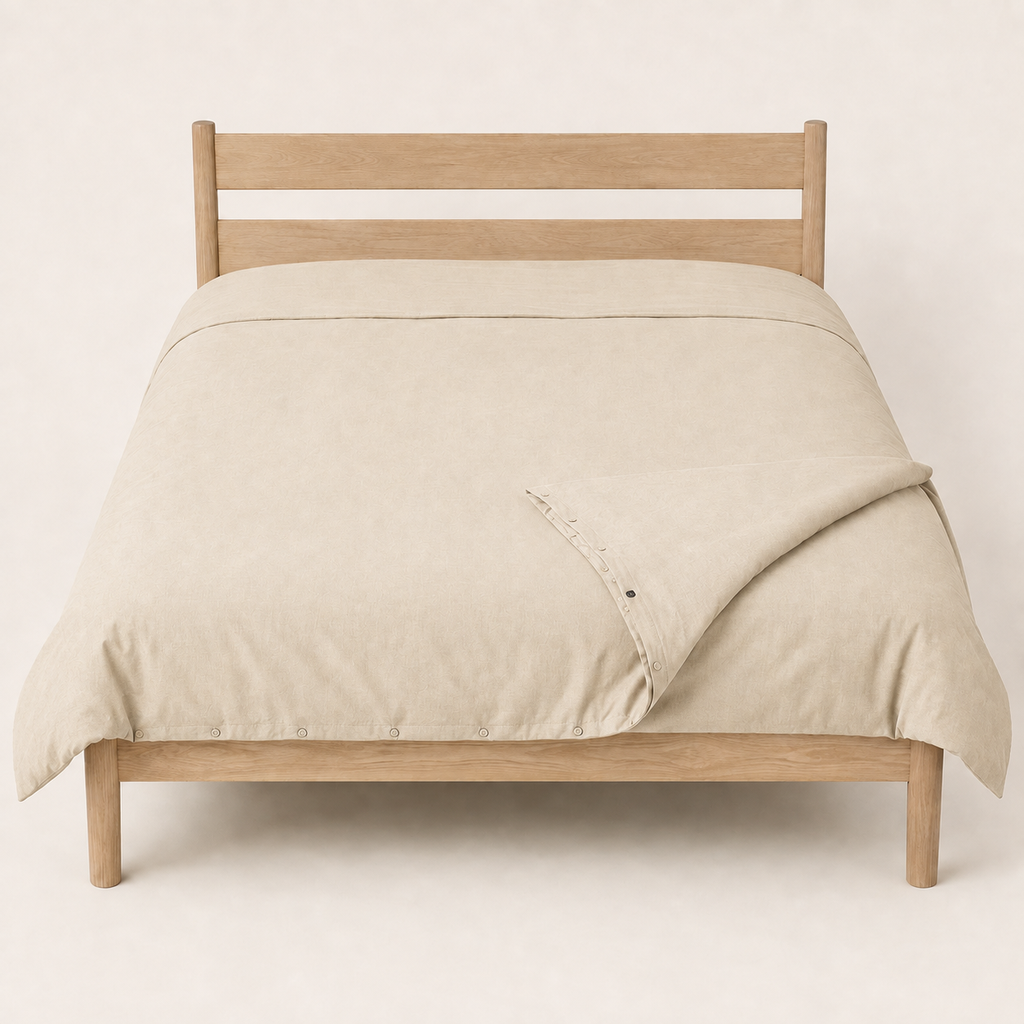 Field Duvet Cover Full/Queen in Oat, made view