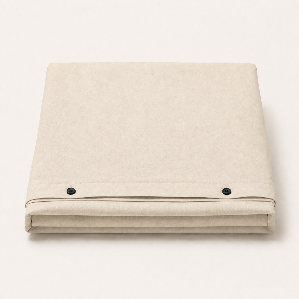 Field Duvet Cover Full/Queen in Oat, stack view