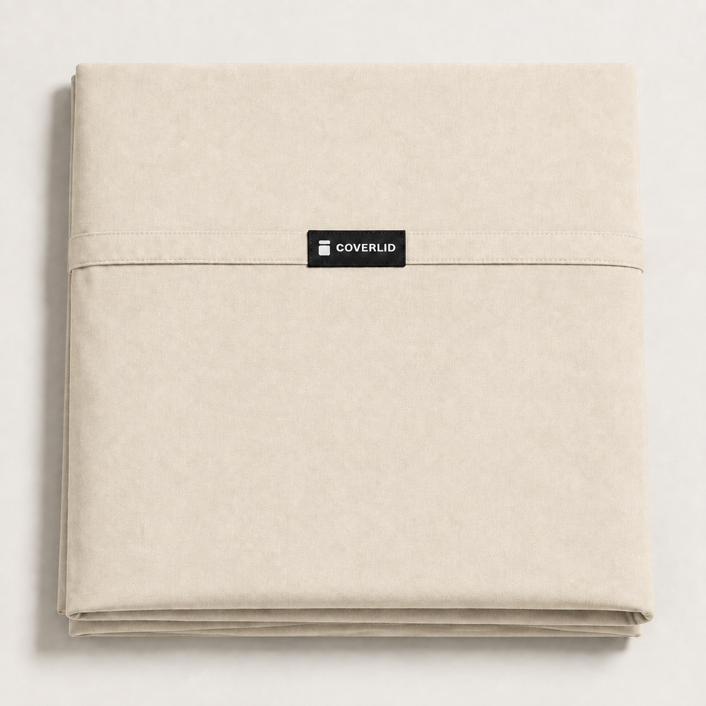Field Duvet Cover King in Oat, detail view