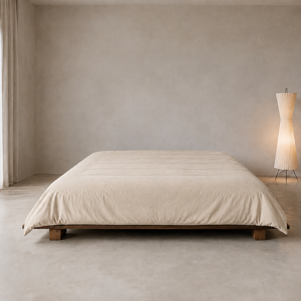 Field Duvet Cover King in Oat, lifestyle view
