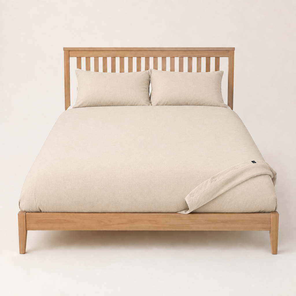 Field Duvet Cover King in Oat, made view