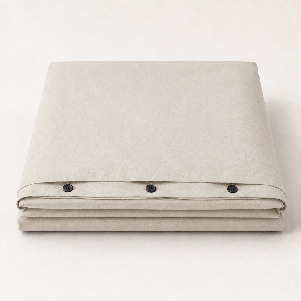 Field Duvet Cover King in Oat, stack view