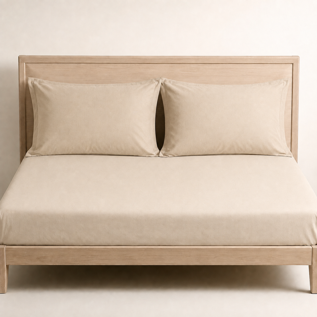 Field Pillowcase Pair King in Oat, made view