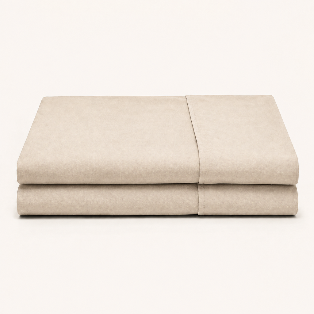 Field Pillowcase Pair King in Oat, stack view