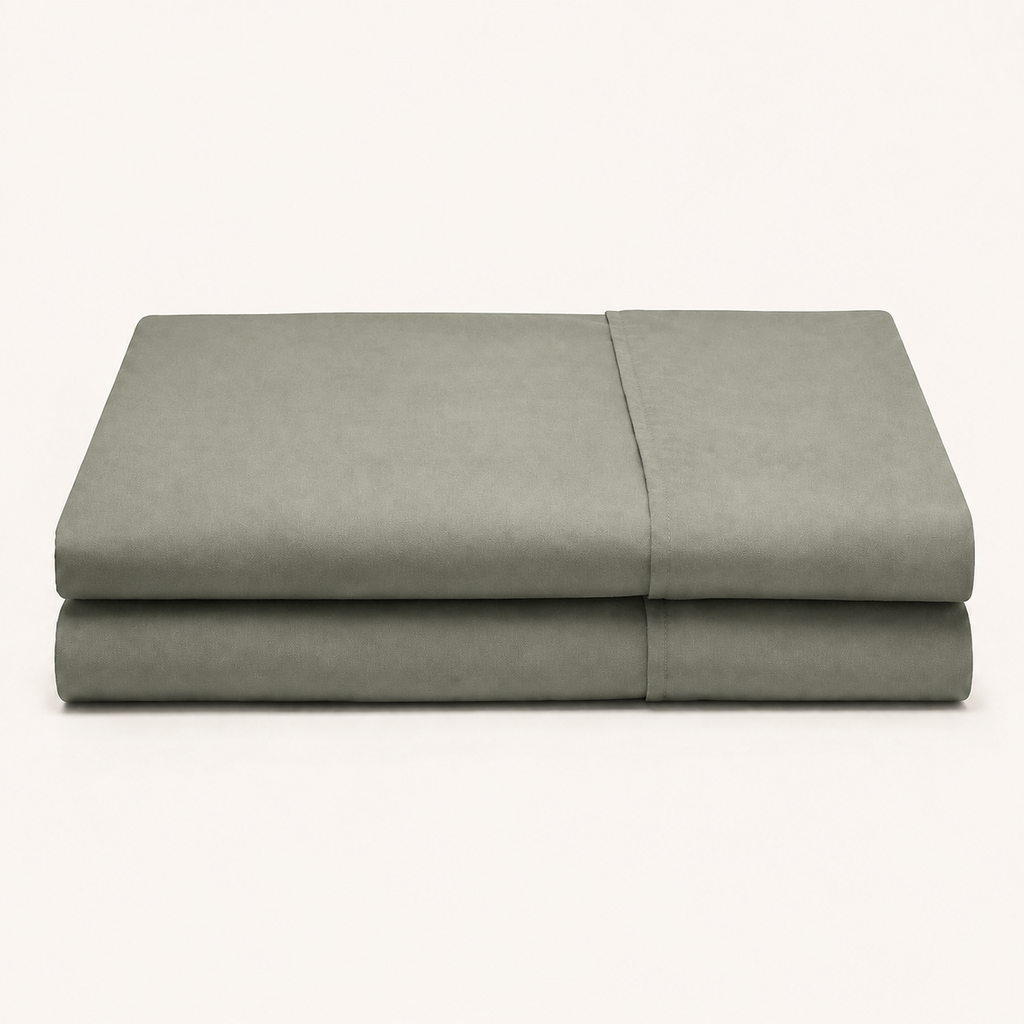 Field Pillowcase Pair King in Thyme, stack view