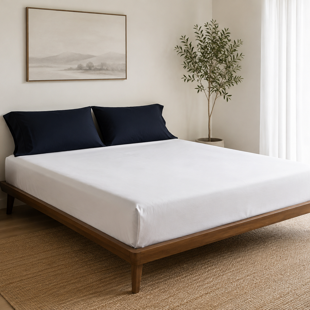 Field Pillowcase Pair Standard in Ink, lifestyle view