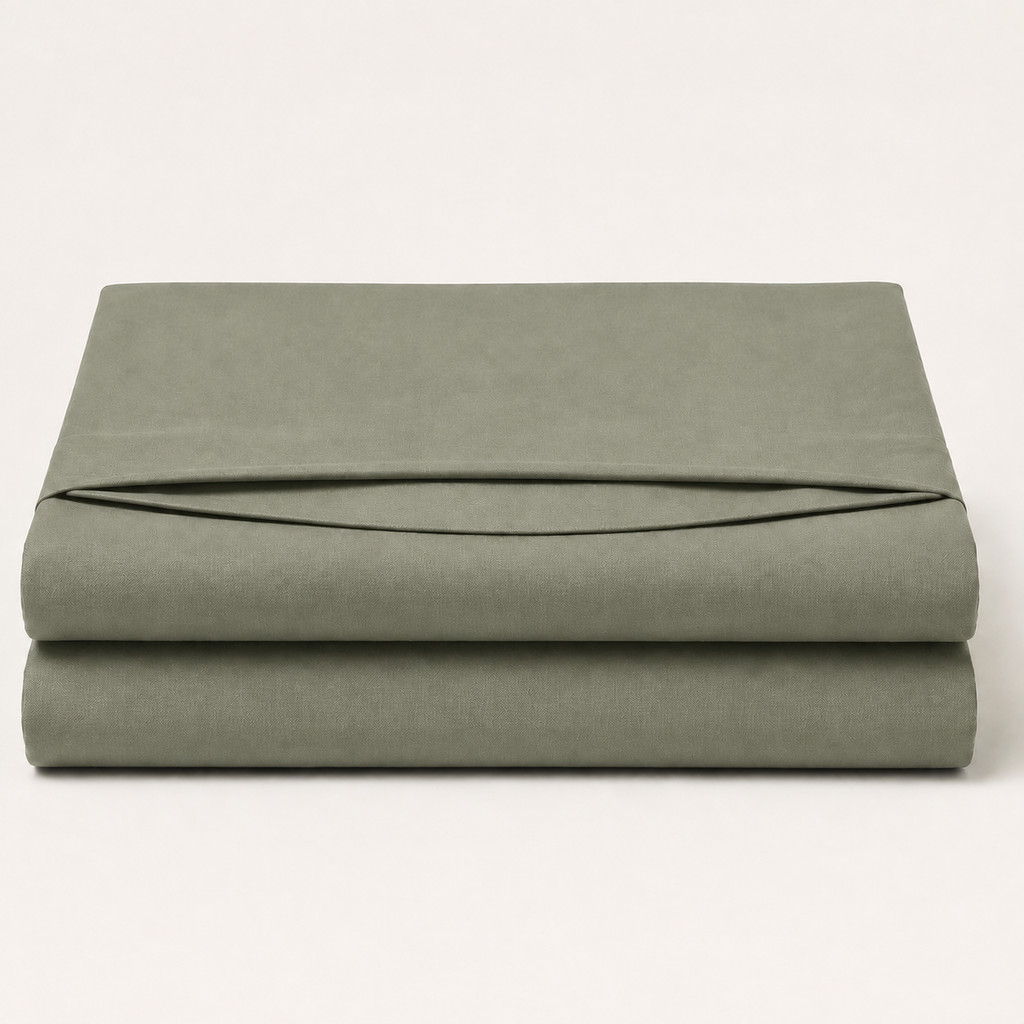 Field Pillowcase Pair Standard in Thyme, stack view