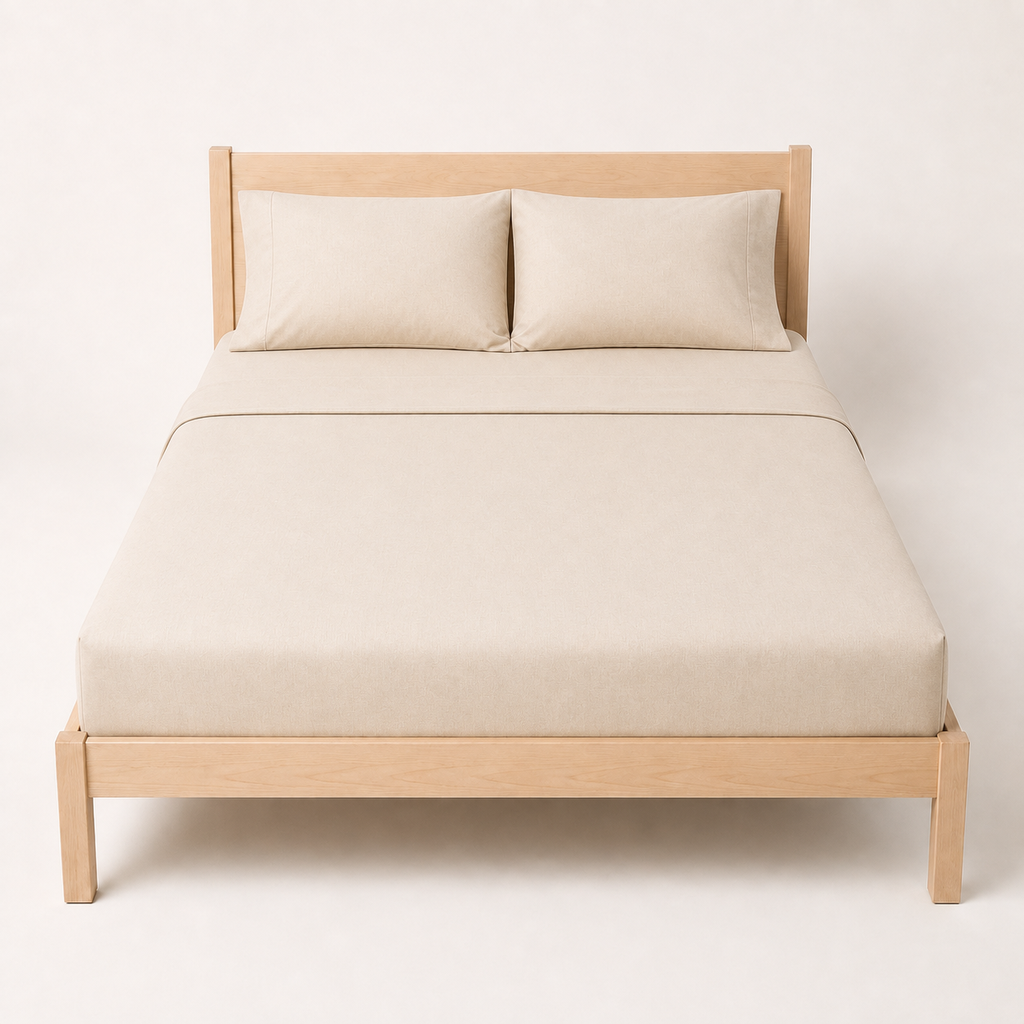 Field Sheet Set King in Oat, made view