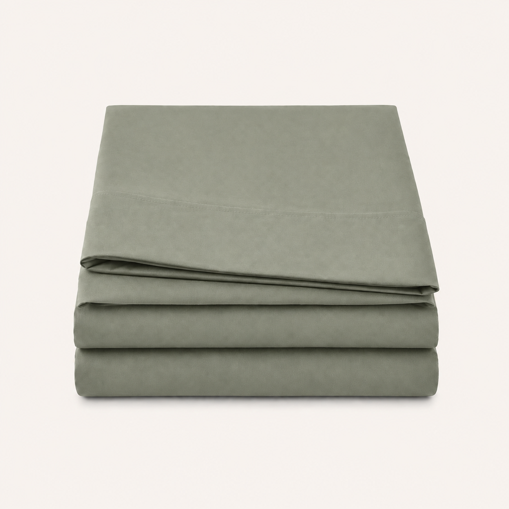 Field Sheet Set King in Thyme, stack view