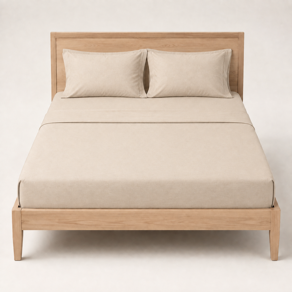 Field Sheet Set Queen in Oat, made view
