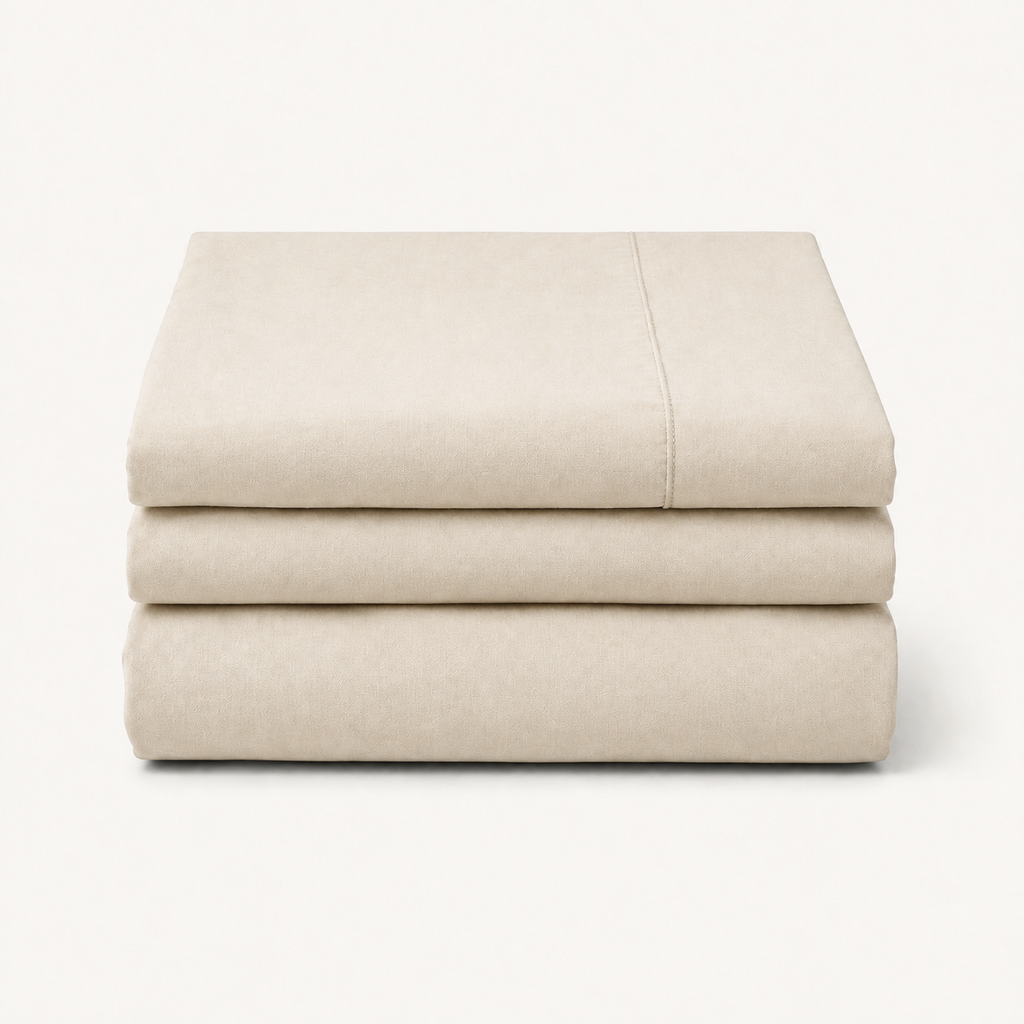 Field Sheet Set Queen in Oat, stack view