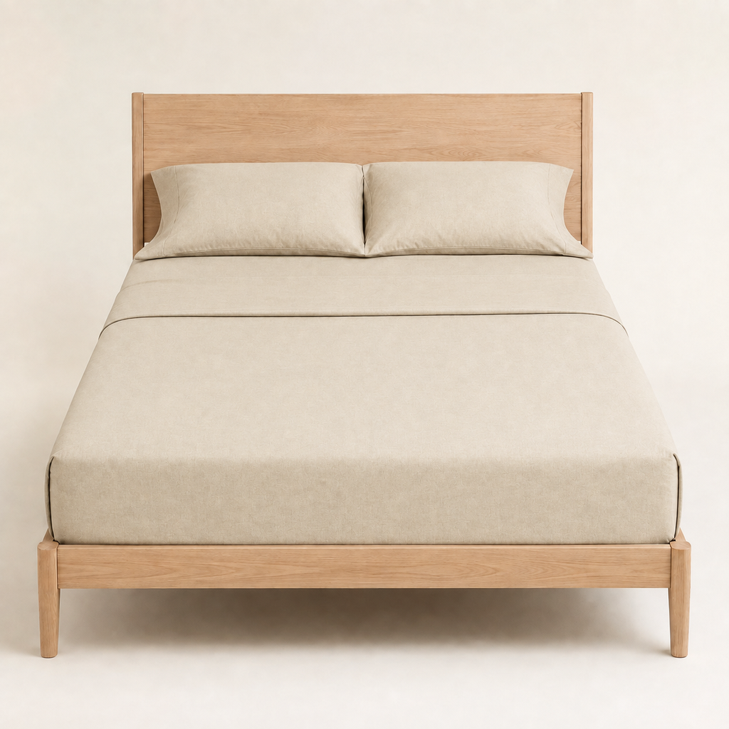Field Sheet Set Twin in Oat, made view