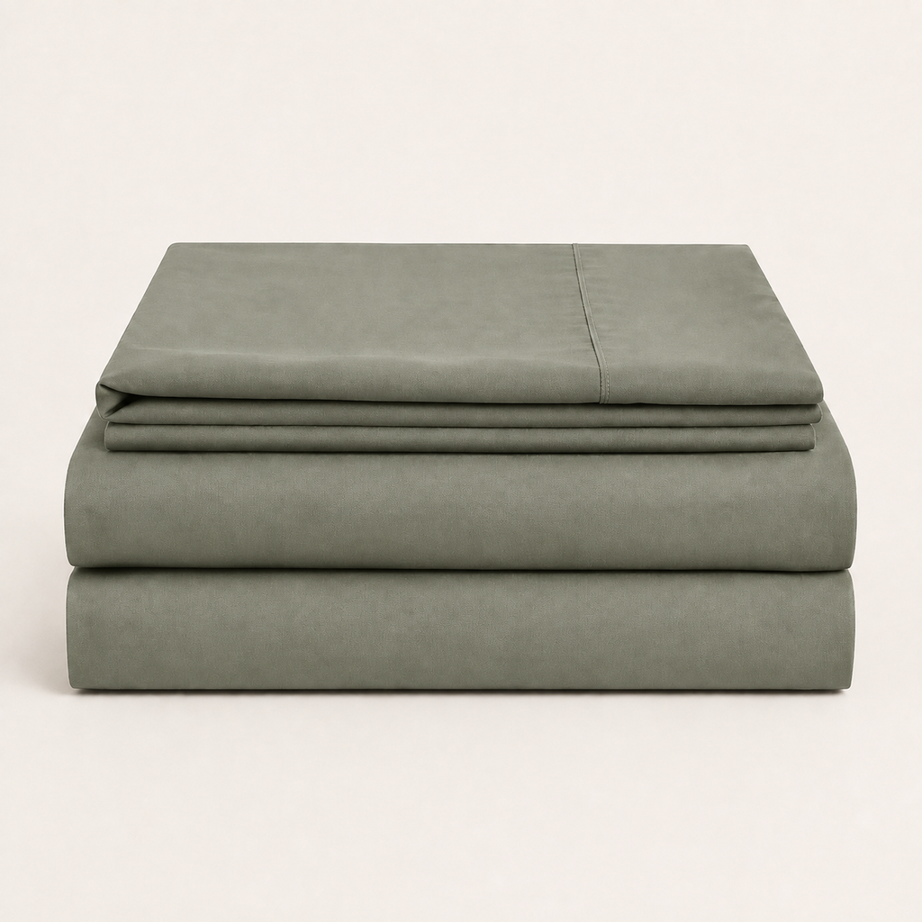 Field Sheet Set Twin in Thyme, stack view