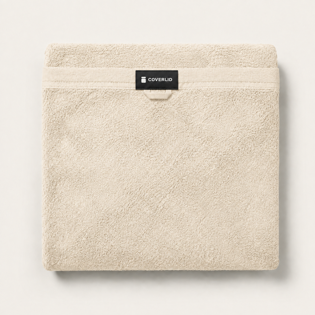 Huck Bath Sheet in Oat, detail view