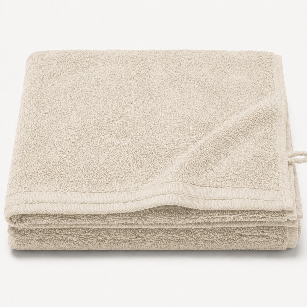 Huck Bath Sheet in Oat, stack view