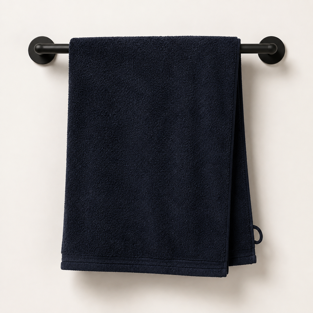 Huck Bath Towel in Ink, made view