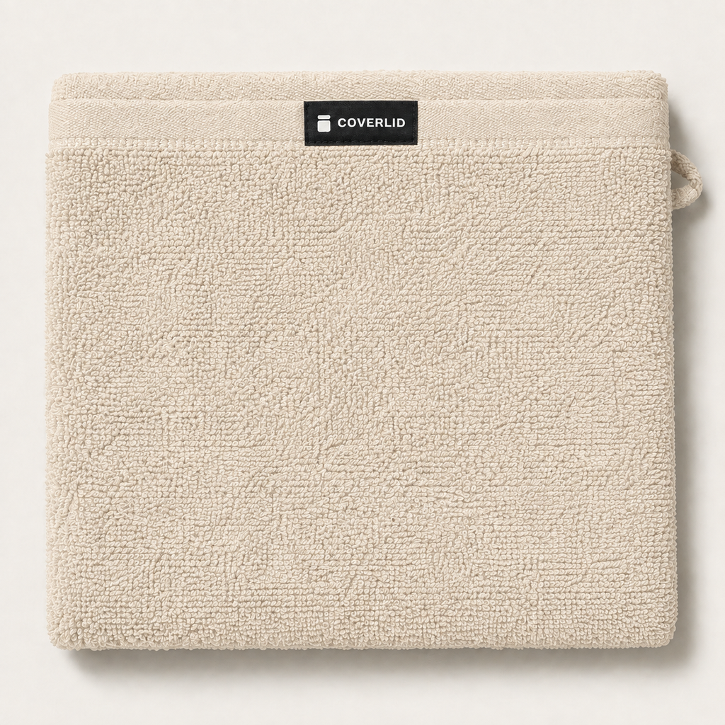 Huck Bath Towel in Oat, detail view