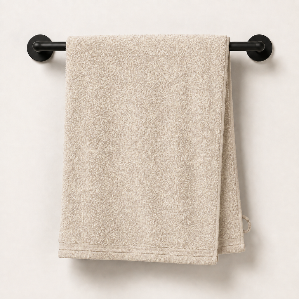 Huck Bath Towel in Oat, made view