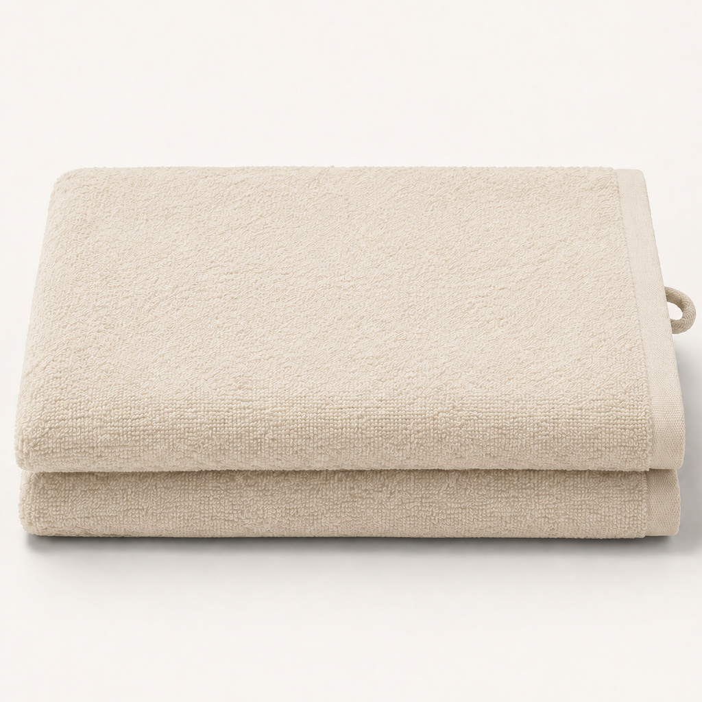 Huck Bath Towel in Oat, stack view