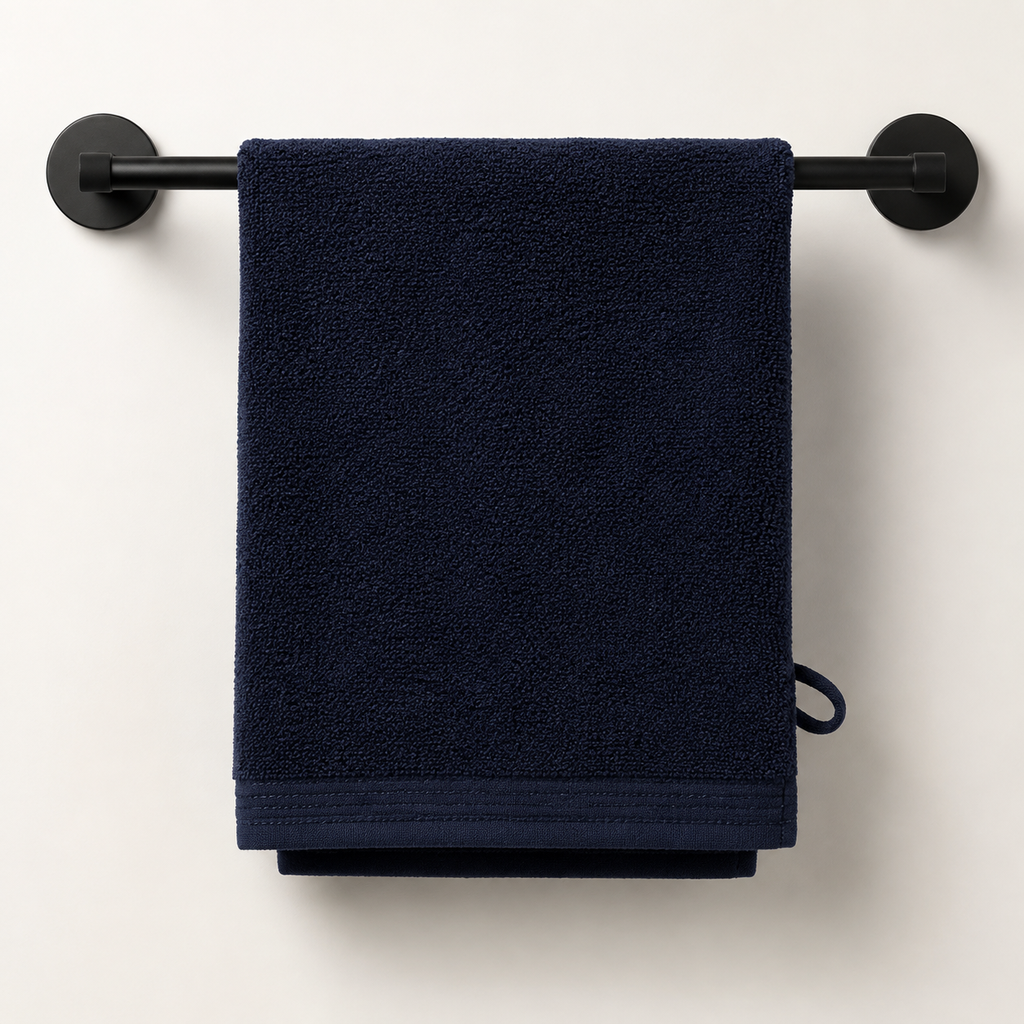 Huck Hand Towel in Ink, made view