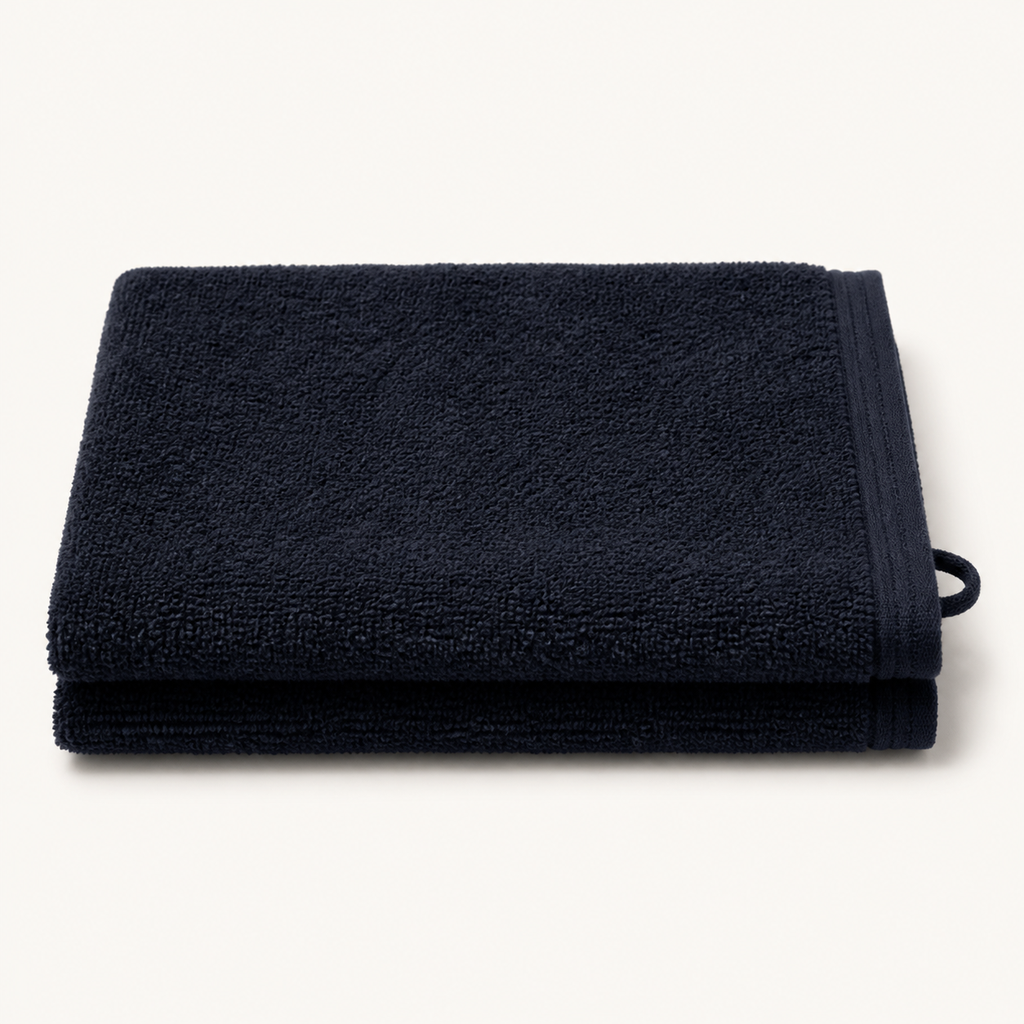 Huck Hand Towel in Ink, stack view